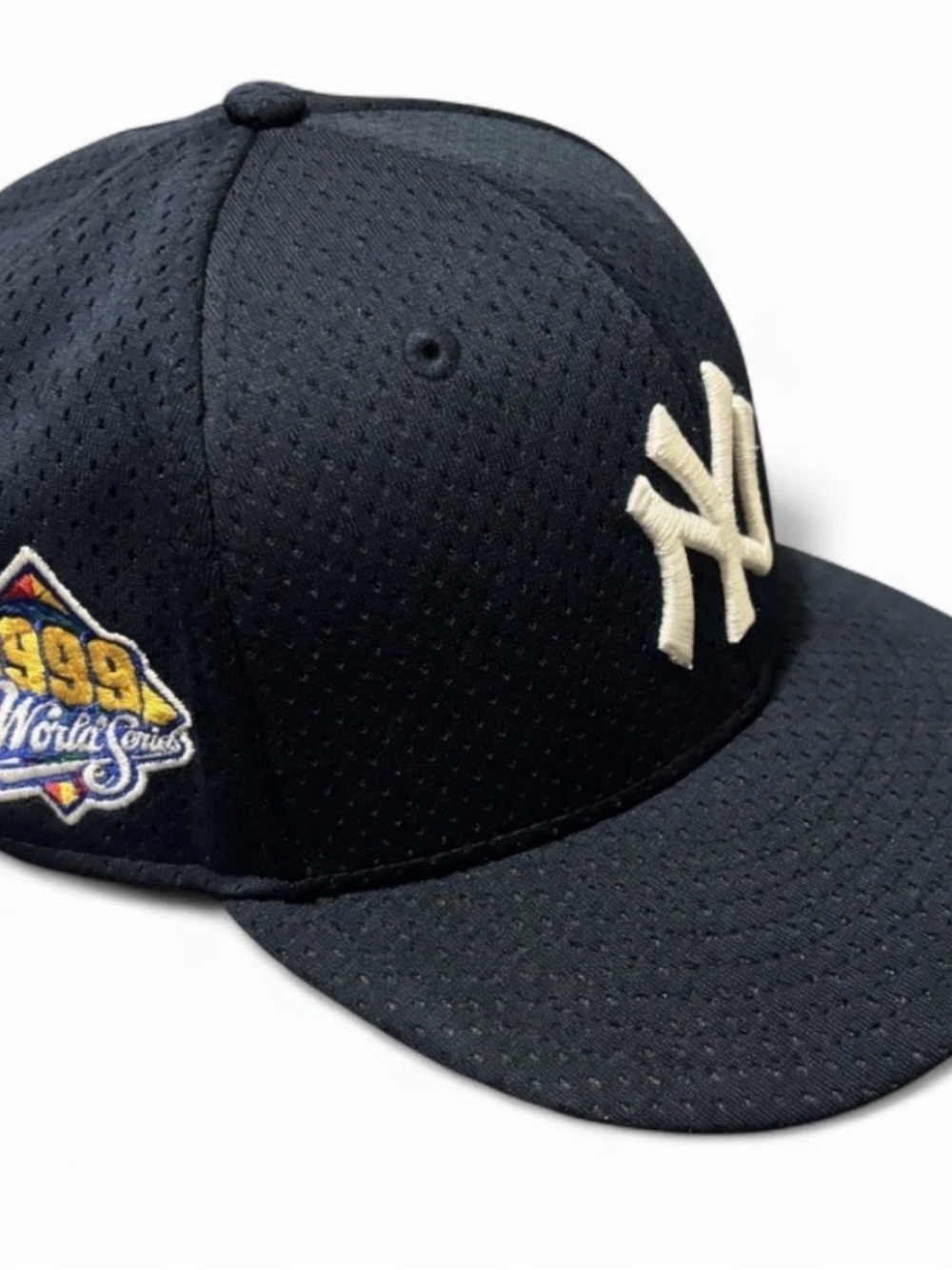 New York Yankees New Era Mesh Fitted 7-5/8 Hat World Series 1999 Patch Ball Cap